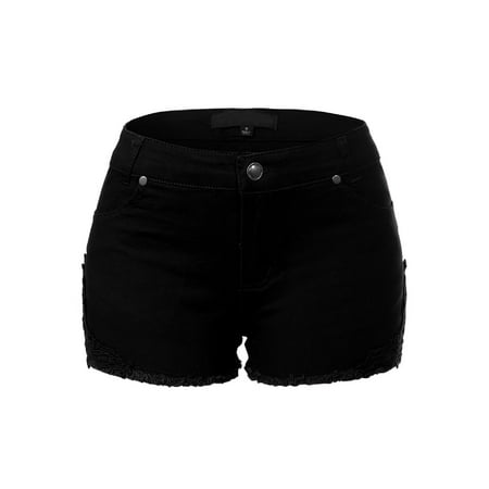 Made by Olivia Women's Casual Stretchy Denim Jean Shorts with Pockets