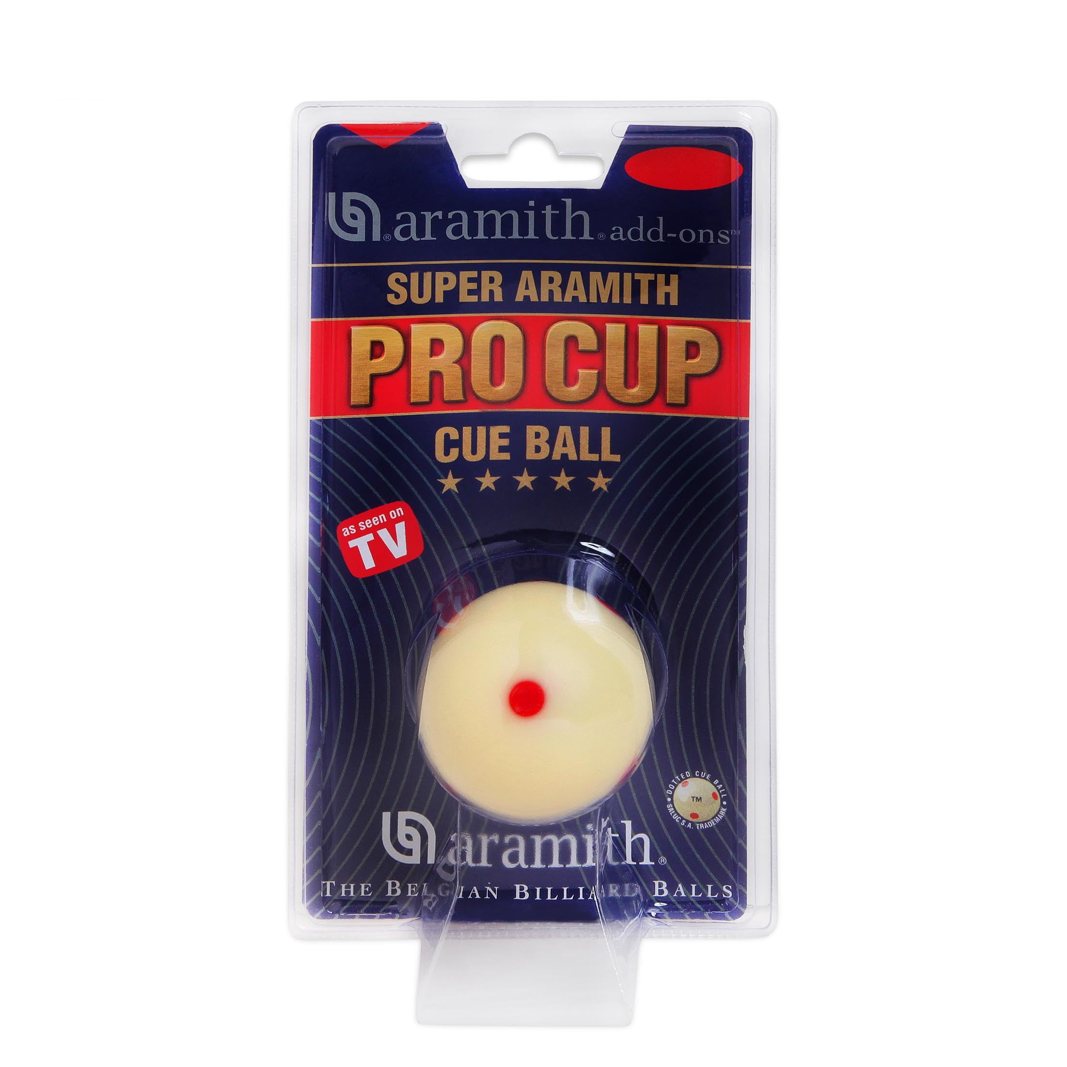 Aramith Super Pro-Cup Pool Cue Ball 2 1/4 6 Red Dots in a blister