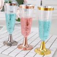 thumbnail image 4 of Copa de champán desechable de 150 ml, copa de plástico, copa de vino tinto dorada, copa de helado, oro rosa, 4 of 6