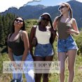 thumbnail image 4 of OQQ Women 3 Piece Bodysuits Sleeveless Square Stretch Basic Tank Tops Bodysuits, 4 of 7
