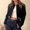 Black, variant on Drovellove Women's Casual Long Sleeve Stand Up Collar Jacket with Pockets | Lightweight 100% Polyester Zip Front Coat for Spring, Daily Wear & Weekend Outings