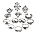 thumbnail image 2 of TIMIFIS Rings Knuckle Stacking Rings 13PC Ladies Vintage Silver Stack Ring Above Knuckle Combination Ring Set Rings for Women;Teen Girls;Man ummer, 2 of 3
