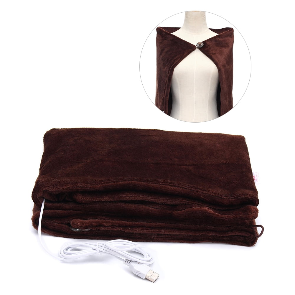 USB Heated Shawl 45x80cm Electric Warming Heating Blanket Shoulder Neck