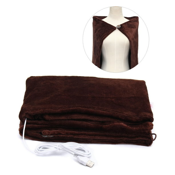 USB Heated Shawl 45x80cm Electric Warming Heating Blanket Shoulder Neck