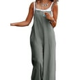 thumbnail image 4 of JustVH Women's Plus Size Sleeveless Square Neck One-Piece Wide-Leg Slash Pocket Ankle-Length Mid Waist Casual Loose Jumpsuit, Sizes M-5XL, 4 of 6
