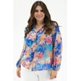 thumbnail image 1 of Blusa de chiffon estampado Roman Fashion /Tallas Extras, 2258 (Azul claro) azul 36 Roman Fashion BL-MIC-2258-AZUL, 1 of 7