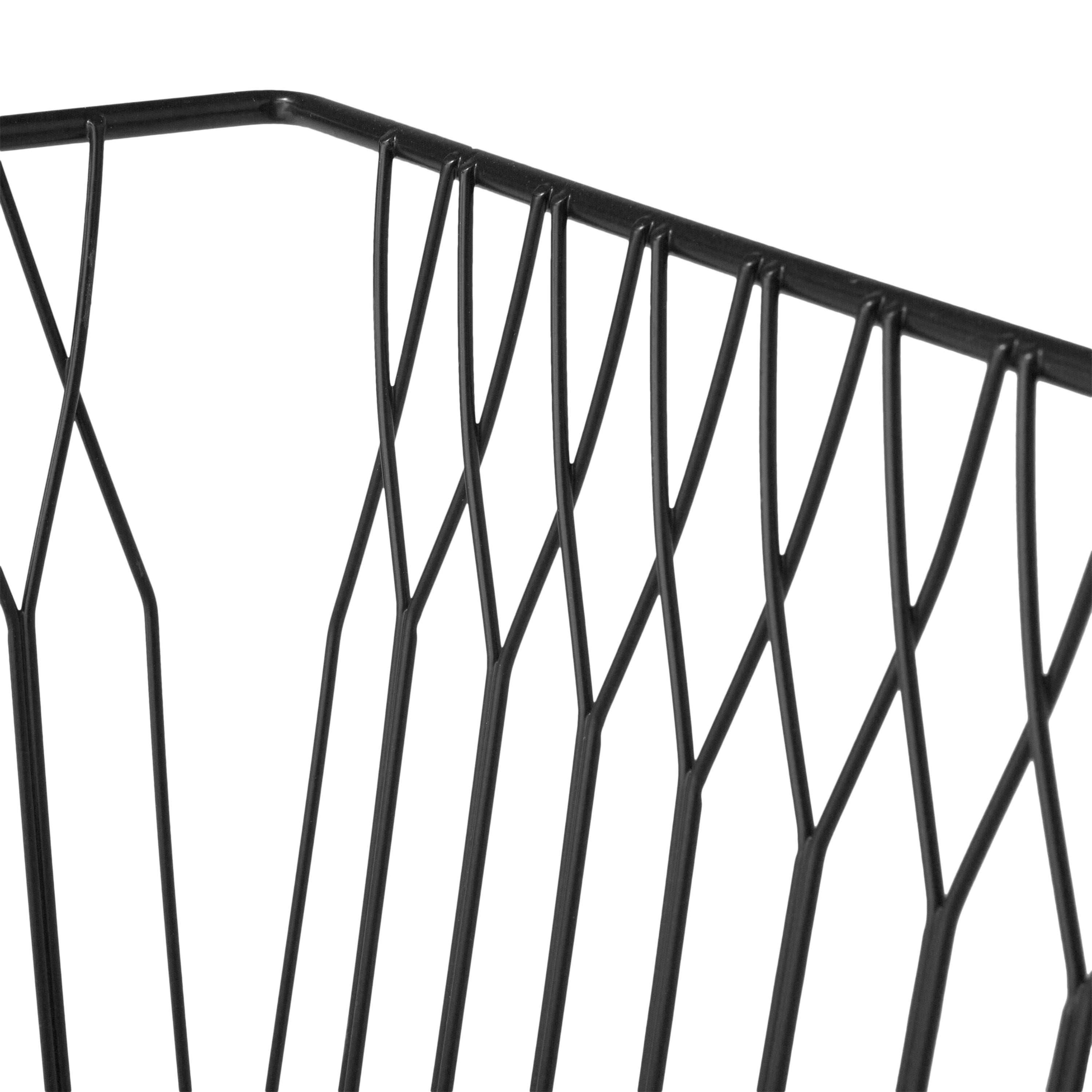 MoDRN Nordic Blush Woven Iron Wire Rectangular Floor Storage Basket, Set of 2