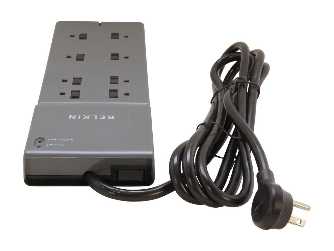 Belkin BE108000-08-CM 2500 J Home/Office Surge Protector with 8 AC Outlets and 8 ft. Cord - Black