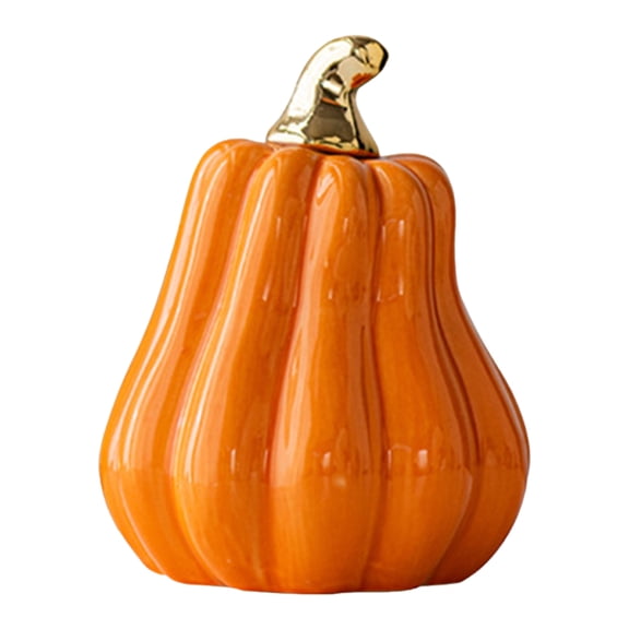 DVKOVI Orange Ceramic Pumpkin Decorations Halloween Thanksgiving Pumpkins Decor for Farmhouse Table Centerpiece A One Size
