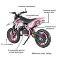 thumbnail image 3 of Kids Dirt Bike, 49cc 2-Stroke Dirtbike Gas Powered, Off Road Mini Dirt Bike for Kids, Gas Power Pocket Rocket Bike with Front Rear Disc Brakes, Mini Motorcycle Max Load 220LBS, 3 of 8