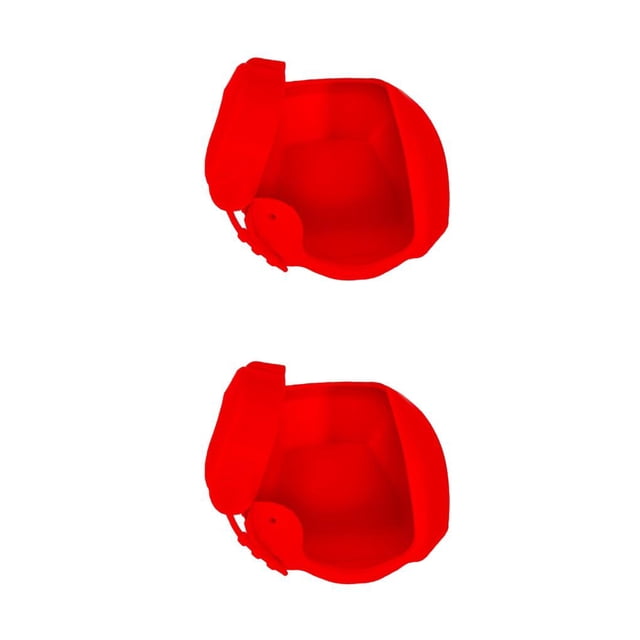 Eigraketly Cubierta de rueda de caña de pescar, cubiertas protectoras resistentes al desgaste, caja de carrete de silicona de Color sólido, Rojo Lado izquierdo 2Conjunto