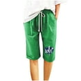 thumbnail image 2 of AXXD Green Boxer Shorts For Women Summer Shorts Printing Elastic Waist 5-inch Pants Drawstring 5-inch Shorts Mother's Day, 2 of 4