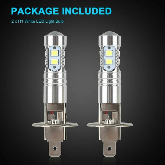 H1 LED Headlight Bulb 6000k High and Low Beam 100w Fog Light High Brightness White, 2pcs