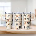 thumbnail image 2 of 20oz Whimsical Chicken Tumbler with Handle Insulated Travel Mug Elegant Birthday Christmas Gift for Chicken Fans Women Men Cup Holder Friendly Durable Build Hot Chocolate Cold Soda Daily Use, 2 of 6