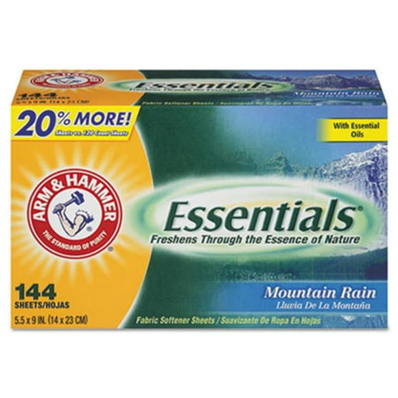 Cdc Essentials Dryer Sheets&44; Pluie de Montagne - 144 Feuilles par Boîte