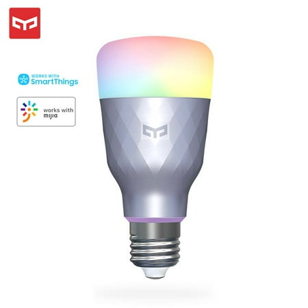 Yeelight Smart WiFi Light Bulb LED RGB Color Changing Compatible with Home Assistant SmartThing No Hub Required Support APP Control 6W Smart LED Bulb 1SE(color) YLDP001 1700K-6500K 650lm