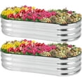 thumbnail image 1 of Bingirl 4.5x2x1ft 2pcs Silver Raised Garden Bed, Galvanized Planter Box with Open-Ended Base, 1 of 7