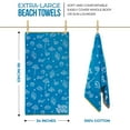 thumbnail image 3 of Superior Bahama Cotton Large Oversized Beach Towel, 34" x 68", Blue, 3 of 12