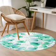 thumbnail image 4 of Spring Flowers Round Area Rug 3.3Ft Washable Circle Rugs for Dining Room Table, Green Blossom Watercolor Botanical Florals Non-Slip Carpet Floor Mats Indoor Outdoor Carpet Runner Aesthetic Home Decor, 4 of 8