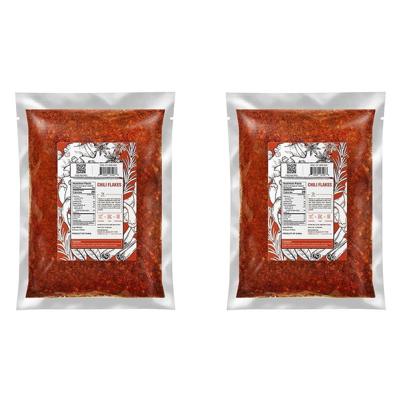 Soeos Premium Sichuan Chili Flakes 8oz (226g), 2 Packs, total weight 16 oz