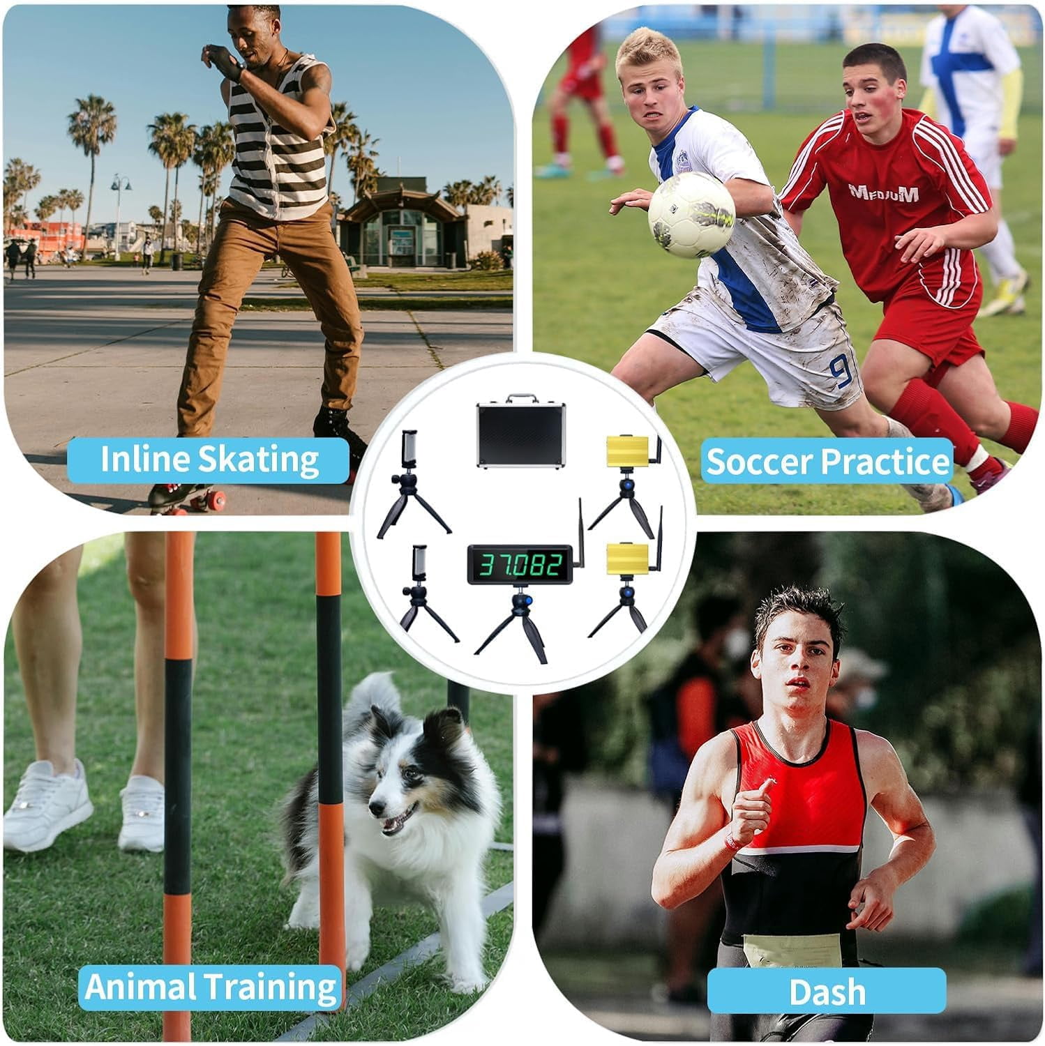 Battery Powered Wireless Laser Timer for Sprints Race Clock Running Stopwatch Electronic Bike Speed Training Skating Track Field Timer Motorcycle