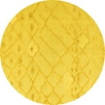 thumbnail image 1 of Ahgly Company Machine Washable Indoor Round Solid Yellow Modern Area Rugs, 8' Round, 1 of 4