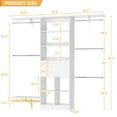 thumbnail image 7 of Homieasy 19'' - 60'' W Closet System with Wooden Drawers and Hanging Rods(Cut to Fit), White, 7 of 7