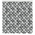thumbnail image 3 of Grey and White Shower Curtain, Diagonal Checkered Pattern with Abstract Weather Icons, Fabric Bathroom Set with Hooks, 69W X 75L Inches Long, Charcoal Grey Pale Grey White, by Ambesonne, 3 of 3