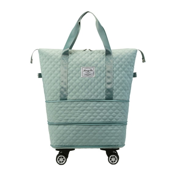 Shoreew Expandable Foldable Duffel Bag Suitcase Zipper Closure Large Capacity Waterproof Wear Resistant Versatile Luggage Bag with Removable Wheels