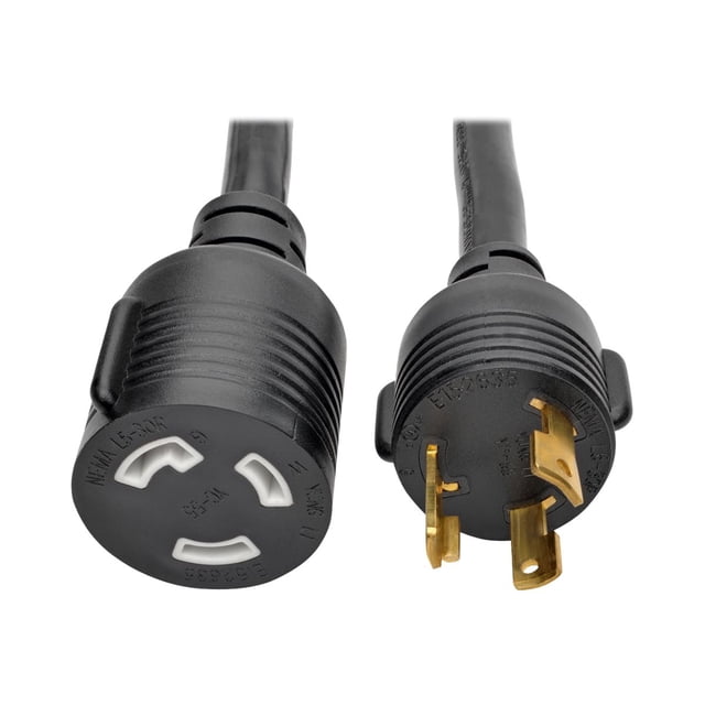 Eaton Tripp Lite Series Power Extension Cord, NEMA L5-30P to NEMA L5-30R - Heavy-Duty, 30A, 125V, 10 AWG, 15 Pieds (4.57 m), Black, Locking Connectors - Câble d'Extension Électrique - NEMA L5-30 (P) à NEMA L5-30 (R) - 125 V - 30 A - 15 Pi - Moulé - Noir