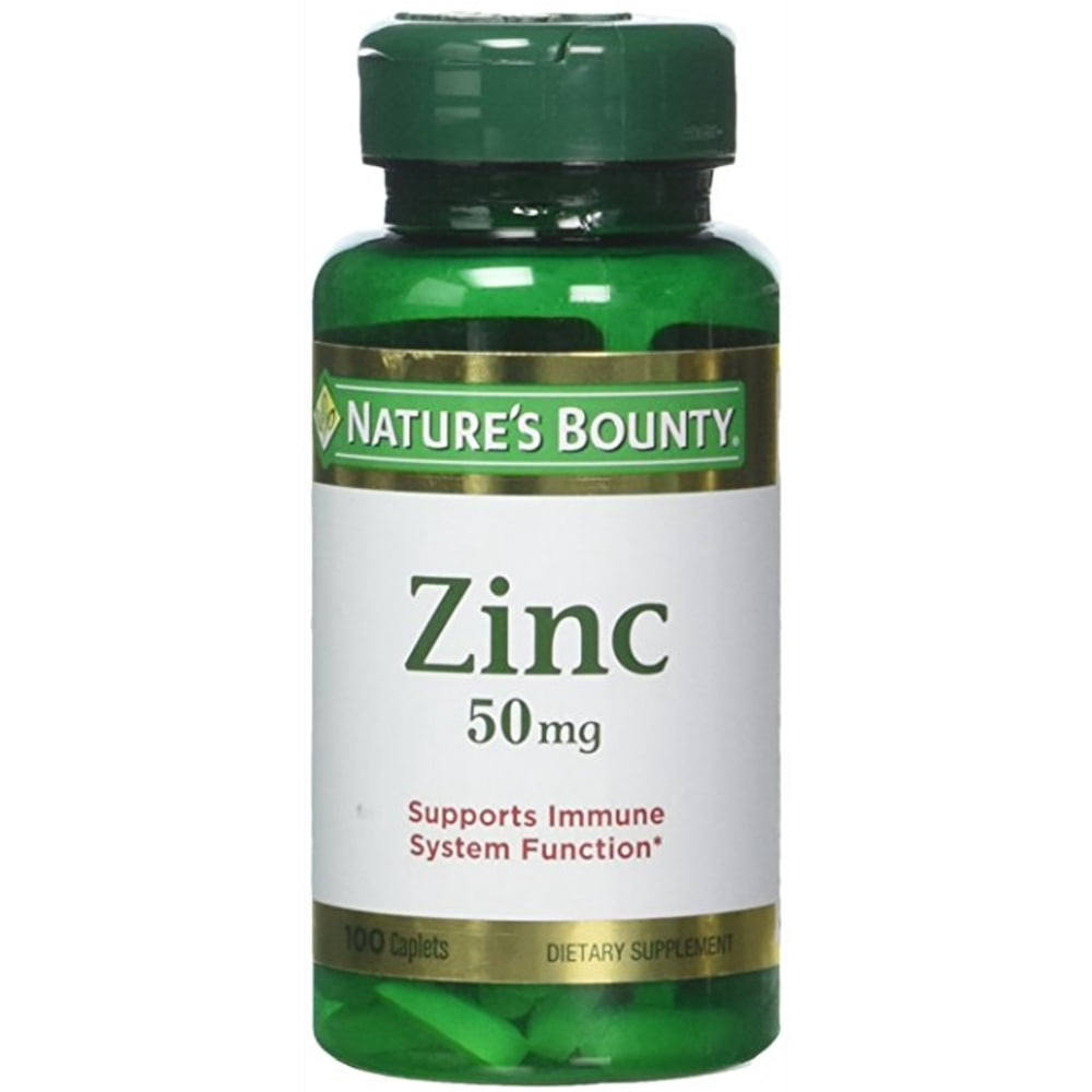 Nature's Bounty Zinc 50 mg Caplets 100 Count - 3 Pack