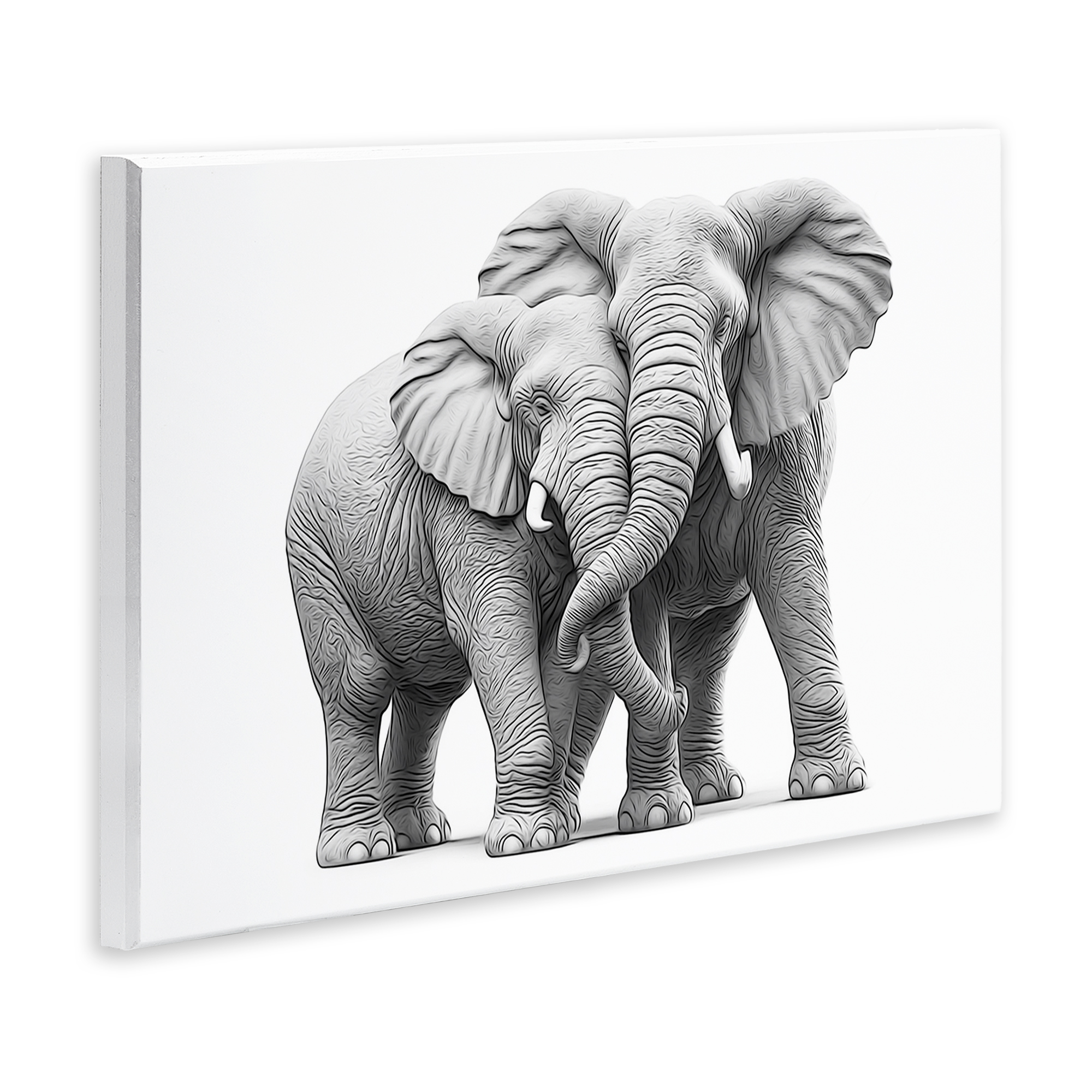 Stupell Industries Hugging Elephant Pair Animals & Insects Painting Unframed Art Print Wall Art, 15 x 10