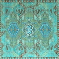 thumbnail image 1 of Ahgly Company Indoor Square Persian Light Blue Traditional Area Rugs, 4' Square, 1 of 4