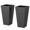 thumbnail image 2 of Outsunny 23" Tall Planters, Set of 2 Tapered Outdoor Planters, Black, 2 of 9