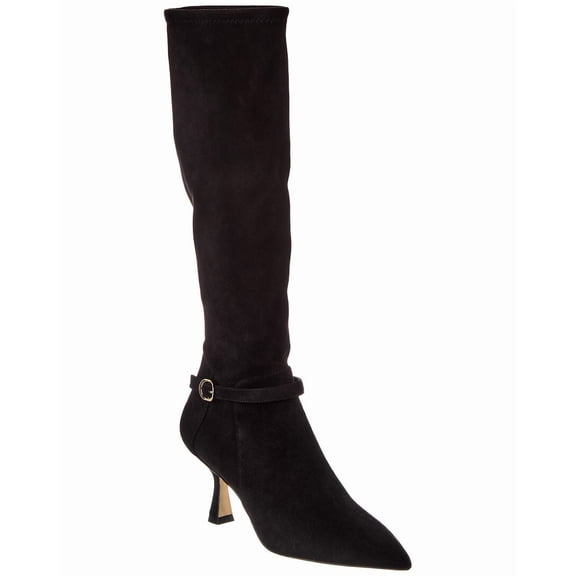 Stuart Weitzman Lori 75 Suede Boot, 10, Black