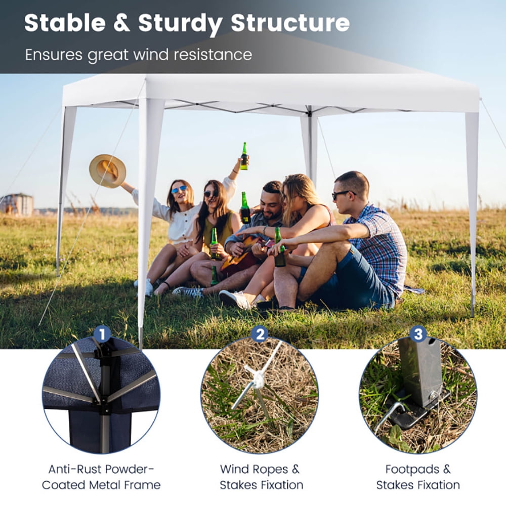 Aimee Lii 10 x 10 Feet Outdoor Pop-up Patio Canopy for Beach and Camp, Outdoor Patio Awnings for Party BBQ Events, White Aimee Lii 10 x 10 Feet Outdoor Pop-up Patio Canopy for Beach and Camp, Outdoor Patio Awnings for Party BBQ Events, White