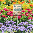 thumbnail image 3 of Eveokoki Welcome To My Garden Sign with Stake, Welcome Decoration Yard Art Decor, Indoor Outdoor Decorative Aluminum Lawn Ornament for Yard Pathway Patio Backyard, 3 of 6
