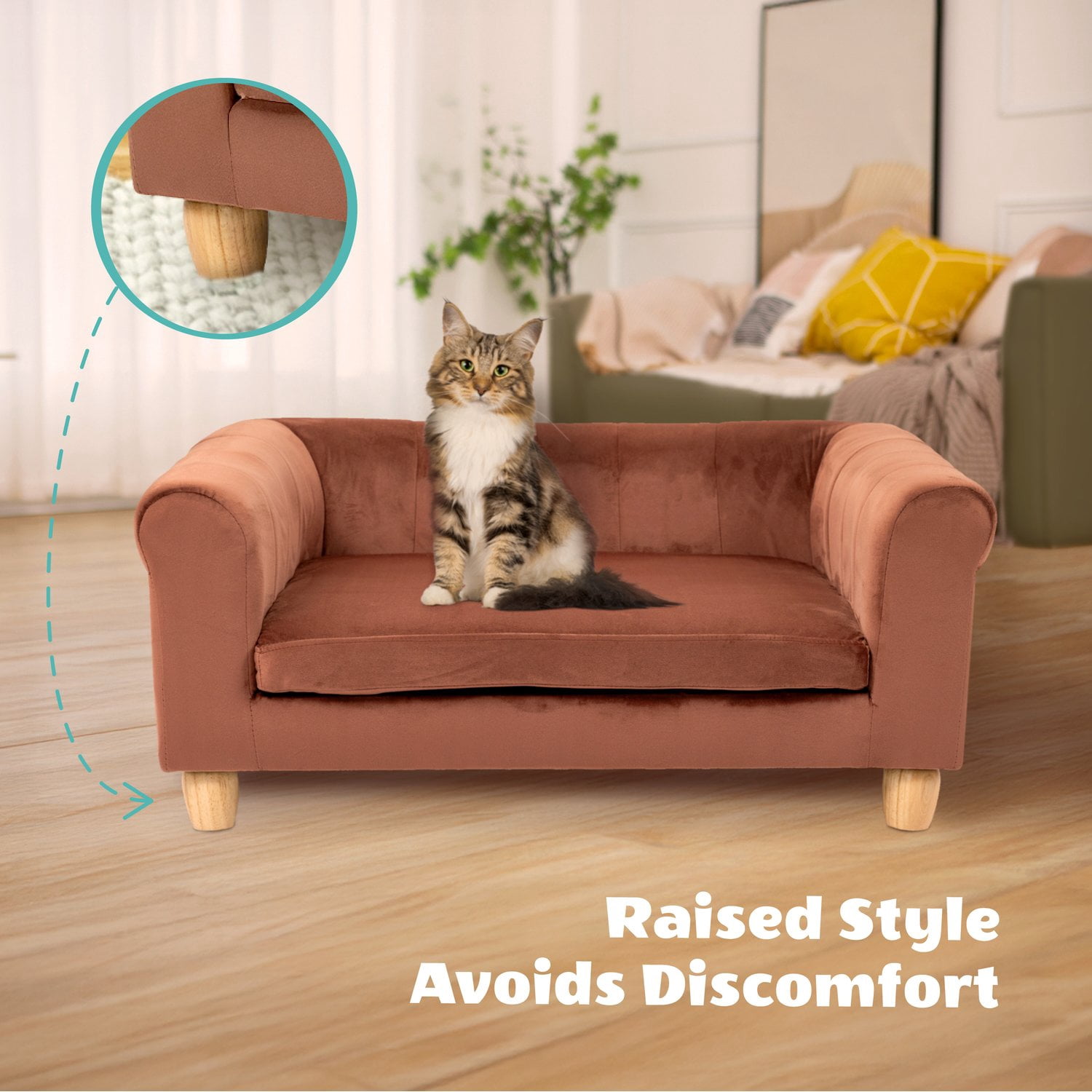 Critter Sitters 33-in Faux Suede Durable Washable Pet Bed for Small & Medium Sized Cats & Dogs in Brown, CSPETBED11-BRWN