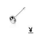 thumbnail image 1 of Nose Bone Stud with Playboy Bunny Inlaid Flat Top Surgical Steel 20GA, 1 of 7