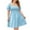 Blue, variant on fatyb Plus Size Dresses for Women Square Neck Smocked Mini Dresses Puff Short Sleeve Flowy A-Line Dress