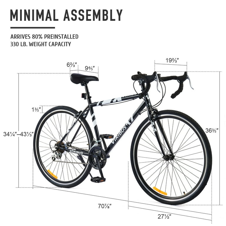 Viribus Adult Gravel Bike 21 Speed 27.5 In. Road Bike with Dual V