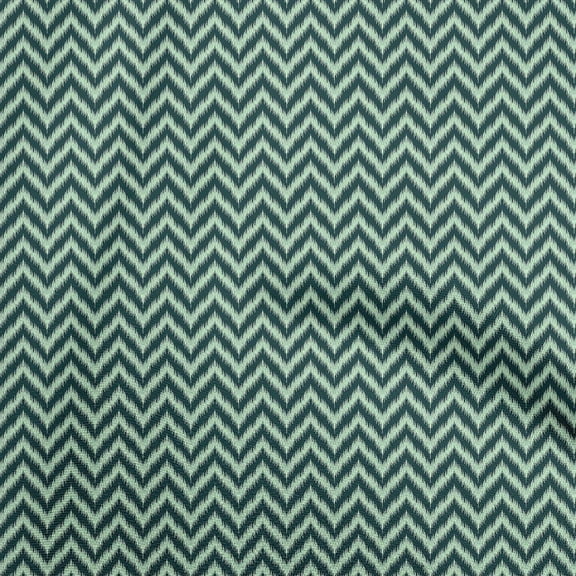 oneOone Cotton Poplin Dark Green Fabric Asian Ikat Chevron Dress Material Fabric Print Fabric By The Yard 42 Inch Wide