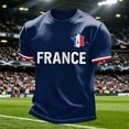 thumbnail image 2 of Soccer Cup 2026 Jersey for Men, Crew Neck Short Sleeve France Rooster & Stars Graphic Tee - Soft Cotton Blend Fan Top for Match Day & Stadium Navy XXXXL, 2 of 6