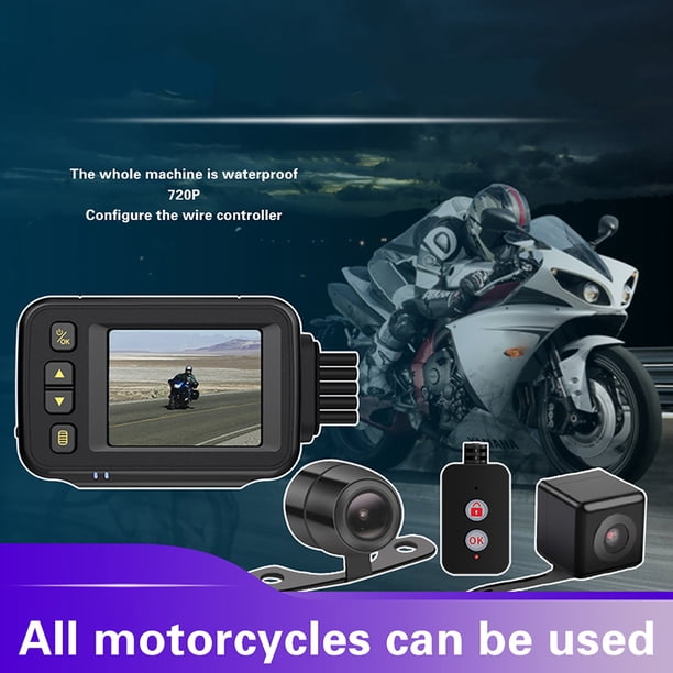 Cámara DVR para motocicleta 720P para coche, grabadora de vídeo GPS con doble lente, DVR para coche