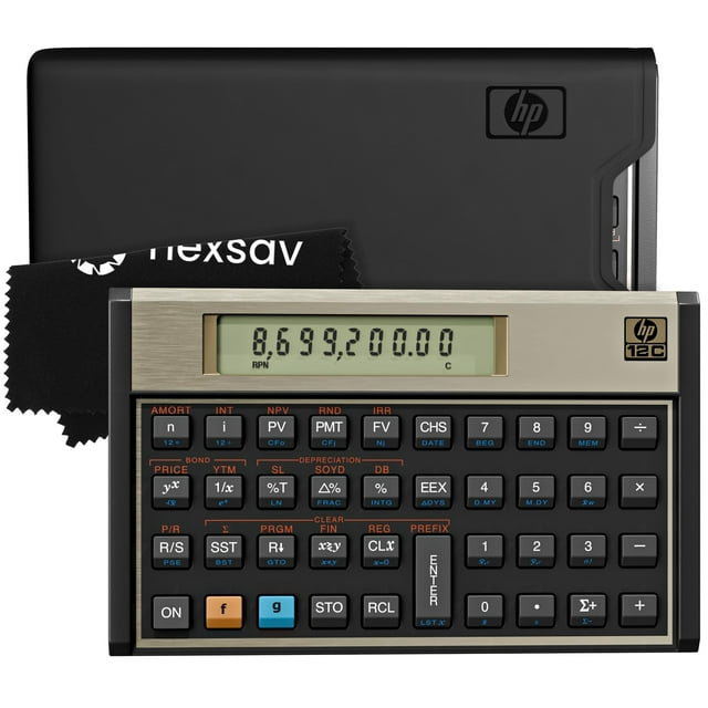 HP 12C Financial Calculator – 120+ Functions: TVM, NPV, IRR, Amortization, Bond Calculations, Programmable Keys – RPN Desktop Calculator