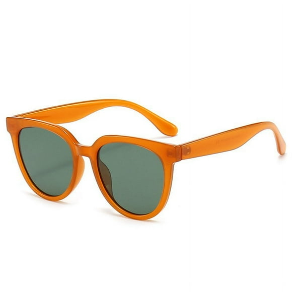 Retro  Frame Sunglasses Milk Tea Color Protection Eye Sun Glasses Ladies Sunglass Uv400 Small Face Sunglasses