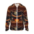 thumbnail image 2 of Uemuo Halloween Decoration Pattern Women's Full Zip UPF 50+ Sun Protection Hoodie Jacket Long Sleeve Sun Shirt Hiking Outdoor Performance with Pockets-3X-Large, 2 of 9