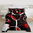 thumbnail image 2 of Homewish Boys Girls Abstract Stripes 3 Pieces Queen Comforter Set,Vintage Aesthetic Ultra Soft Bedding Sets,Geometric Circle Lines Bedding Comforter Set Breathable,Ultra Soft Home Decor,Reversible, 2 of 8