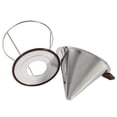 thumbnail image 4 of Garosa Cone Coffee Filter, Coffee Filter, 1x Portable 304 Stainless Steel Drip Dripper Double Layer Mesh Coffee Cone Filter Holder Infuse, 4 of 7