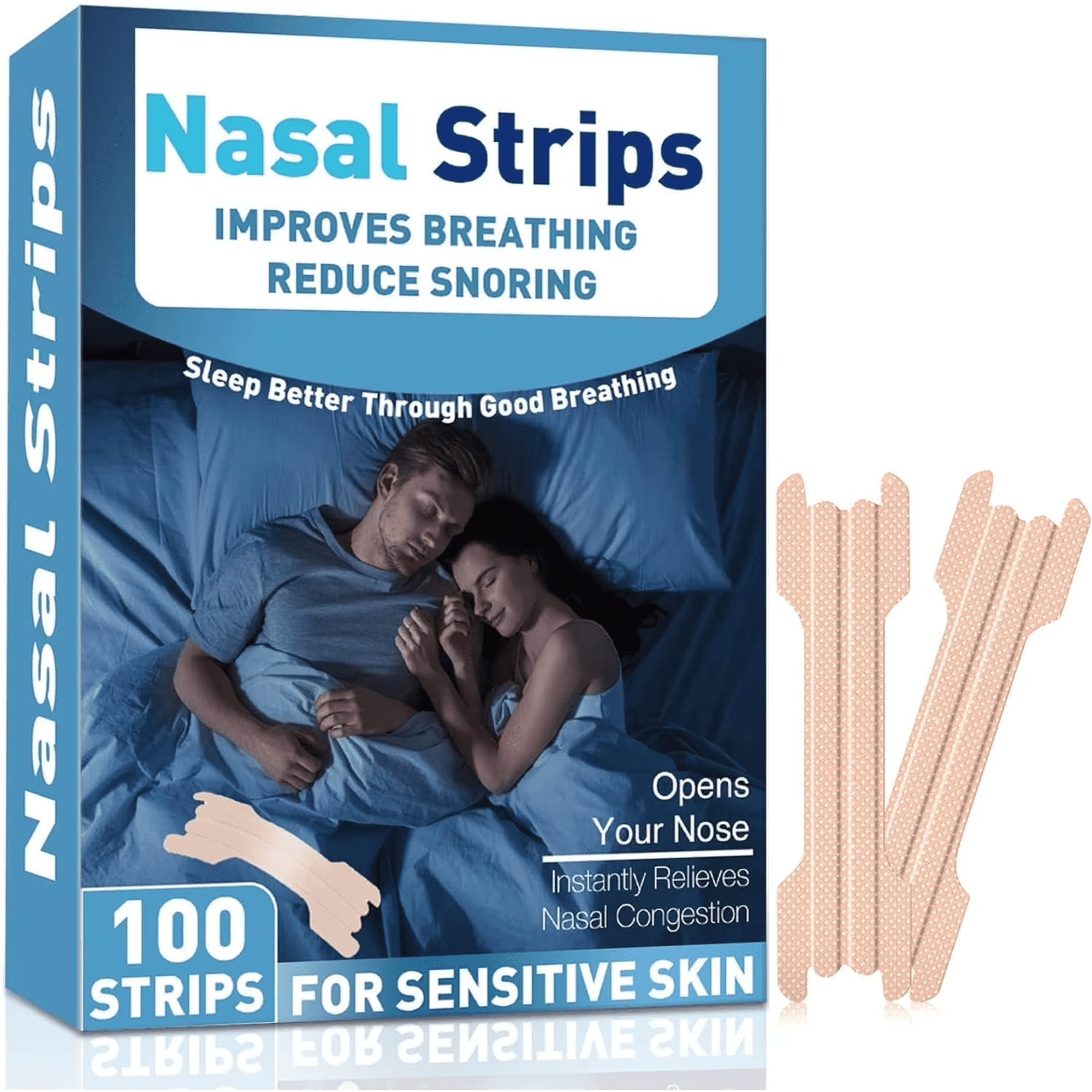 Nasal Strips for Snoring, Nasal Strips For Sleeping, Anti Snoring Devices for Men & Women, Improved Airflow and Comfortable Fit